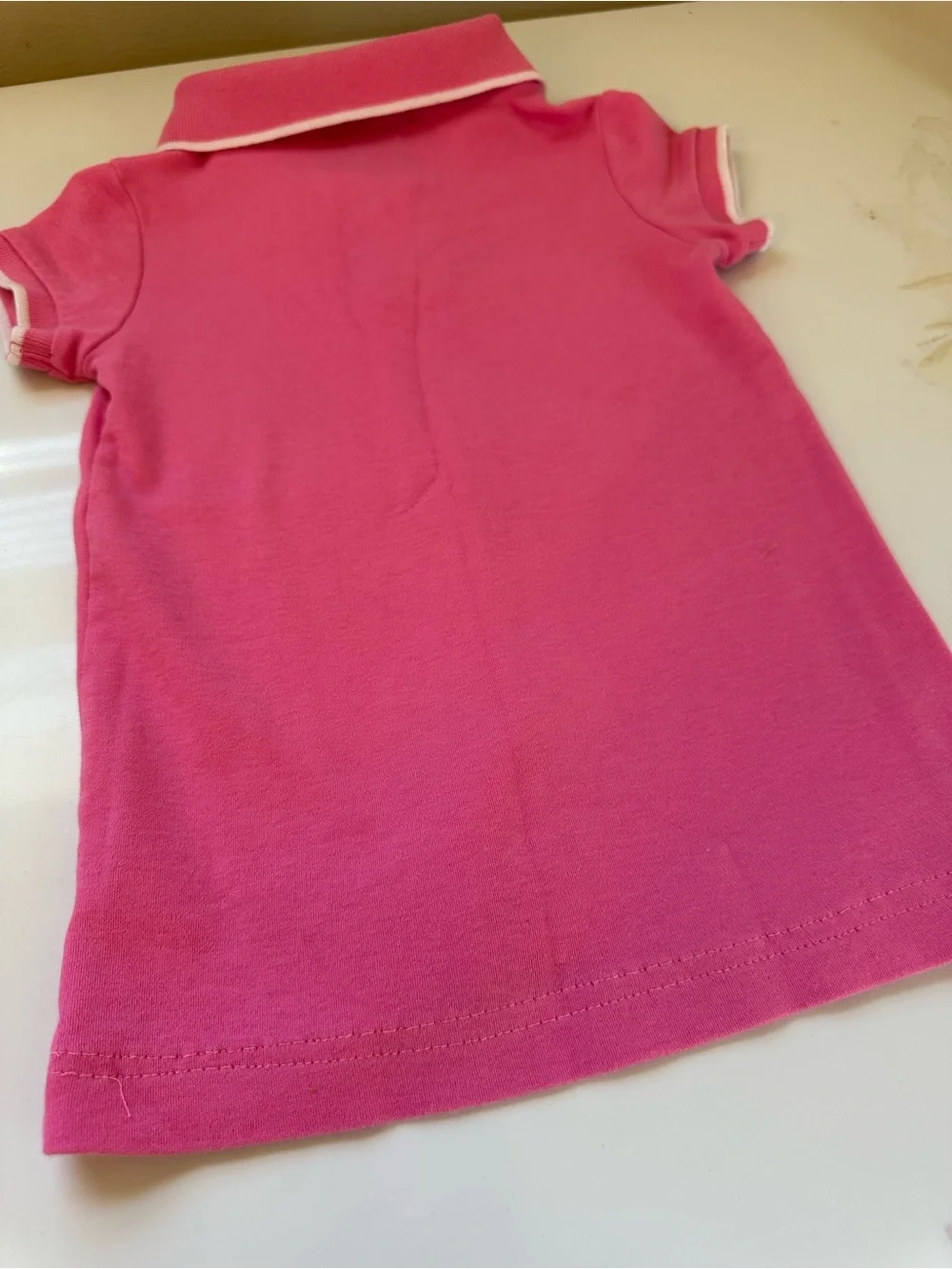 Ralph Lauren Girls' Hot Pink Polo with White Trim